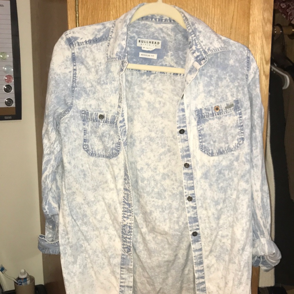 Acid wash button down